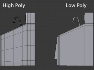 scrub sink - high and low poly Model 3D
