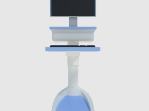 medical computer cart - low and high poly 3D 모델