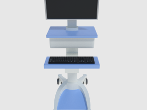 medical computer cart - low and high poly 3D 모델
