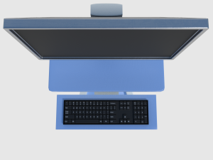 medical computer cart - low and high poly 3D 모델