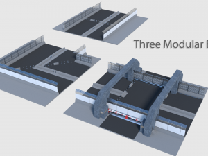 modular compound fence 3D 모델