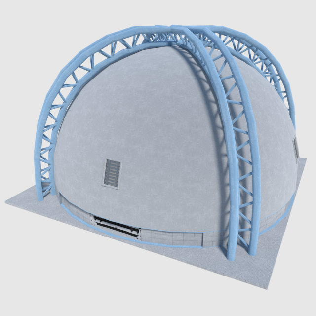medical research science building - game ready 3D-Modell .c4d .max .obj .3ds .fbx .stl .blend 