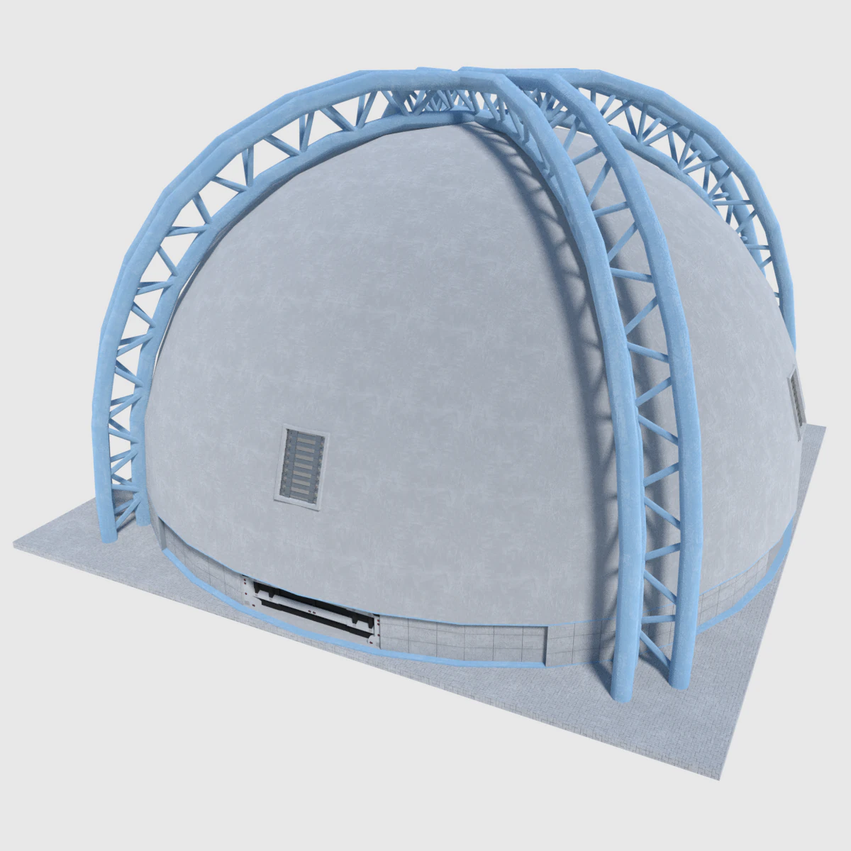 medical research science building - game ready 3D Model .c4d .max .obj .3ds .fbx .stl .blend 