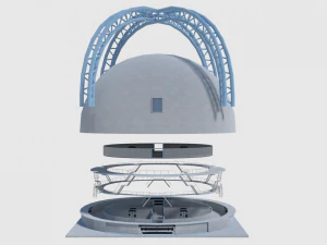 medical research science building - game ready 3D Model