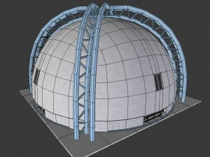 medical research science building - game ready 3D Model