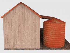 rusty old shack - game ready 3D Модель