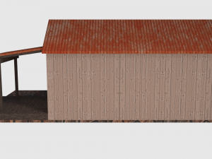 rusty old shack - game ready 3D Модель