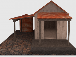 rusty old shack - game ready 3D Модель