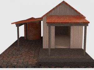 rusty old shack - game ready 3D Model