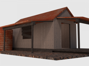 rusty old shack - game ready 3D Модель