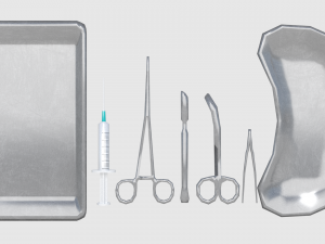 medical building with props - game level pack 3D Model