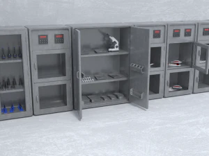 gedung medis dengan alat peraga - paket level permainan Model 3D