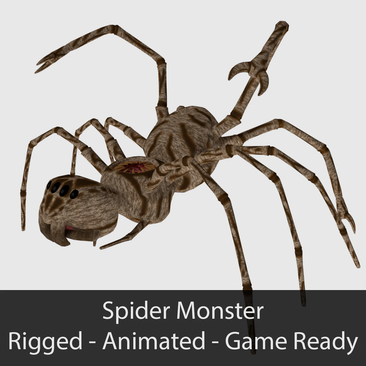 spider monster - game ready 3D Model .c4d .max .obj .3ds .fbx .stl .blend