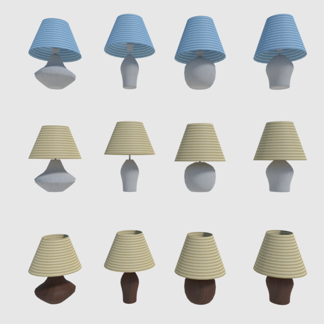 lamp set - game ready 3D 模型 .c4d .max .obj .3ds .fbx .stl .blend 