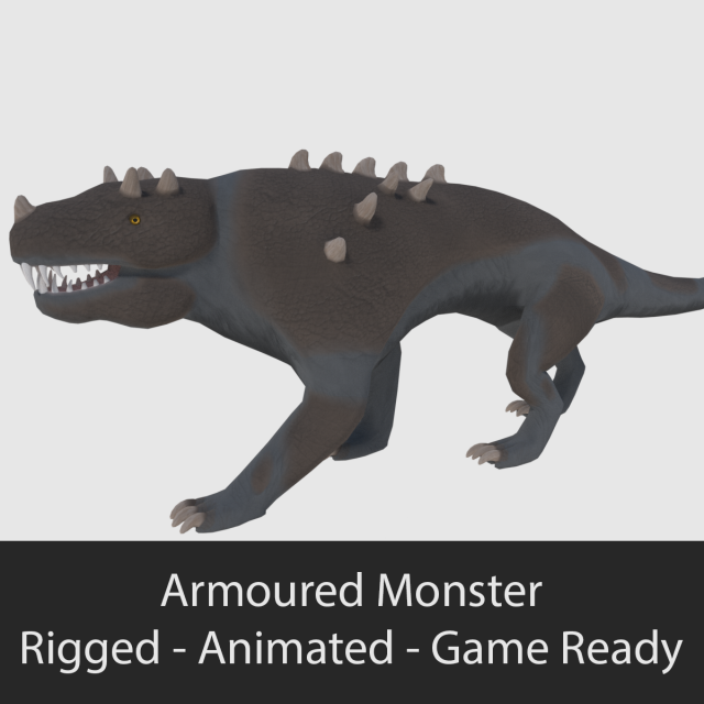 armoured monster - game ready 3D Model .c4d .max .obj .3ds .fbx .stl .blend 