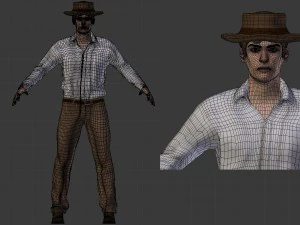 cowboy character - game ready 3D Model