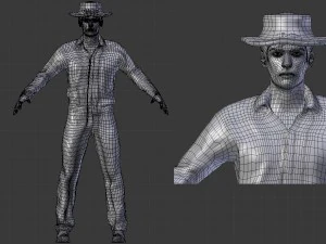 cowboy character - game ready 3D Model