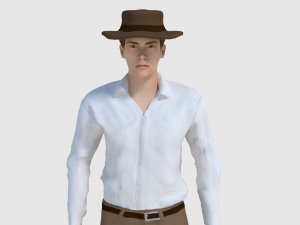 cowboy character - game ready 3D Model