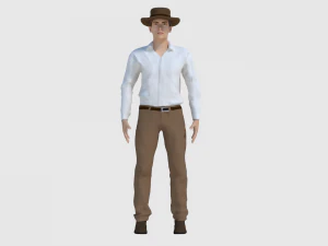 cowboy character - game ready 3D Model