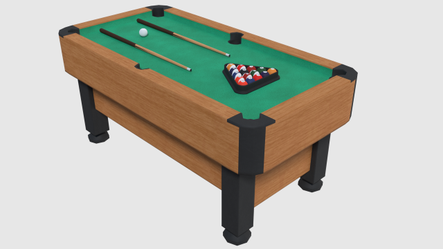 pool table - game ready 3D Model .c4d .max .obj .3ds .fbx .stl .blend 