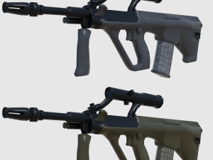 steyr aug assault rifle - game ready Modèle 3D