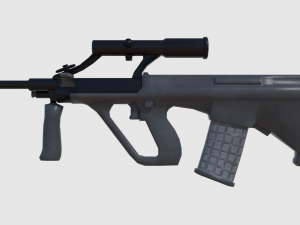 steyr aug assault rifle - game ready 3D Model