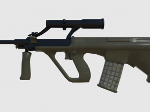 steyr aug assault rifle - game ready 3D Model