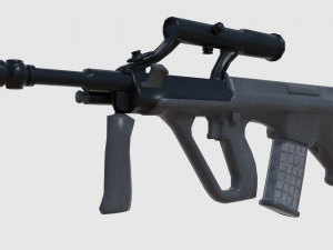 steyr aug assault rifle - game ready 3D Model