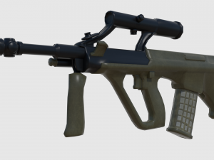 steyr aug assault rifle - game ready 3D Model