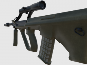 steyr aug assault rifle - game ready 3D Model