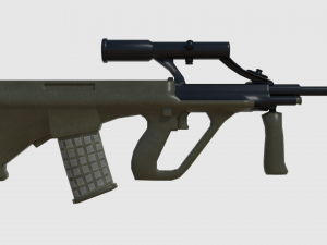 steyr aug assault rifle - game ready 3D Model