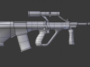 steyr aug assault rifle - game ready 3D Model