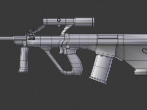steyr aug assault rifle - game ready 3D Model