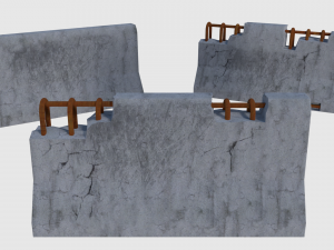 concrete road blocks - game ready 3D Model