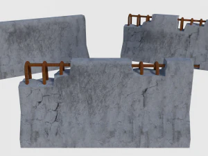 concrete road blocks - game ready 3D Model