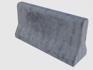concrete road blocks - game ready 3D Model