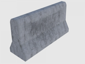 concrete road blocks - game ready 3D Model