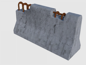 concrete road blocks - game ready 3D Model