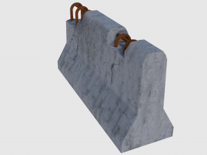 concrete road blocks - game ready 3D Model