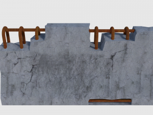 concrete road blocks - game ready 3D Model
