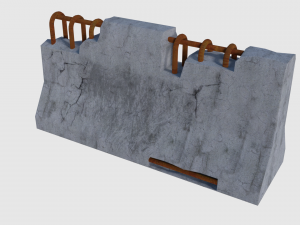 concrete road blocks - game ready 3D Model