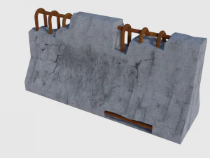 concrete road blocks - game ready 3D Model