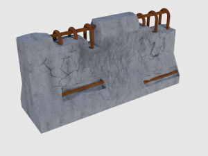 concrete road blocks - game ready 3D Model