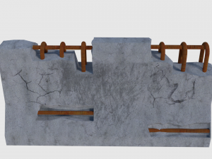 concrete road blocks - game ready 3D Model