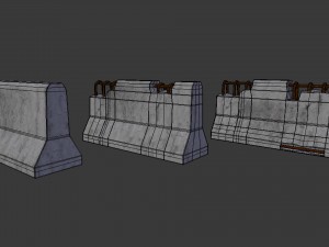 concrete road blocks - game ready 3D Model