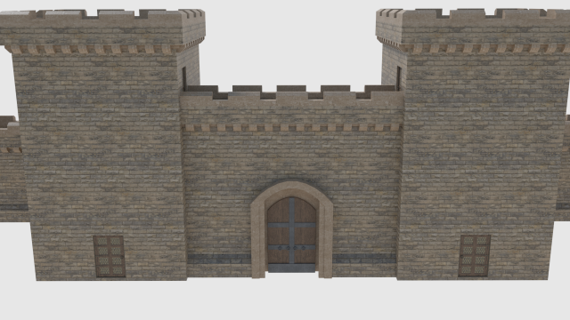 castle walls towers and gates 3D Model .c4d .max .obj .3ds .fbx .stl .blend 