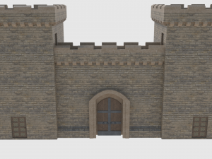 castle walls towers and gates 3D 模型