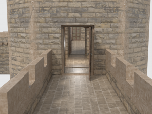 castle walls towers and gates 3D Model