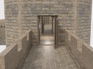 castle walls towers and gates 3D Model