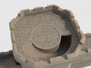 castle walls towers and gates 3D Model